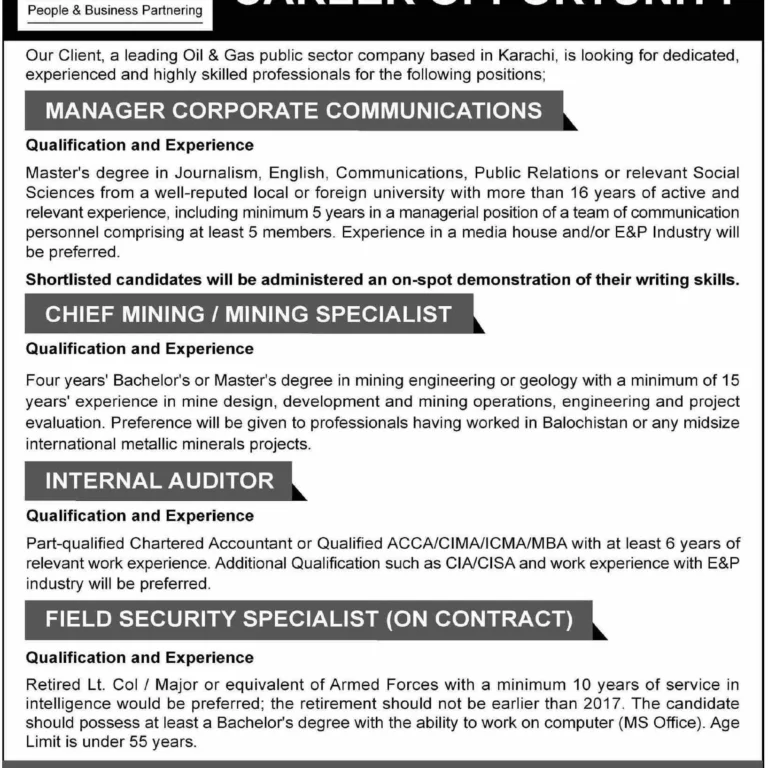 Bulk Oil Industry Jobs in Karachi January 2025