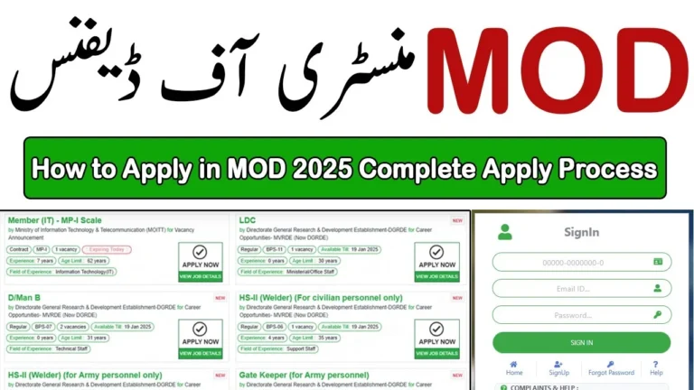 How to Apply For MOD Jobs 2025 Ministry of Defence Latest Government Jobs Apply Online 2025