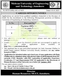 Mehran University of Engineering & Technology Jobs In Jamshoro 2025