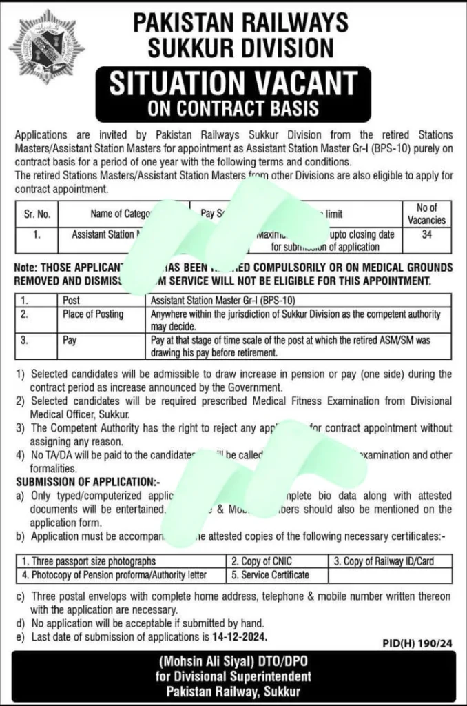 Pakistan Railways Carriage Factory Jobs January 2025 