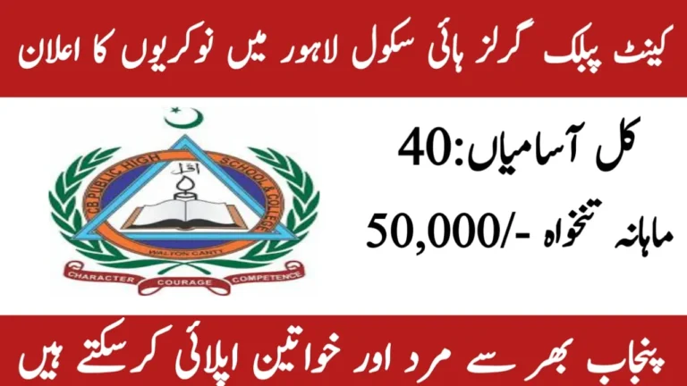 Cantt Public High School Jobs