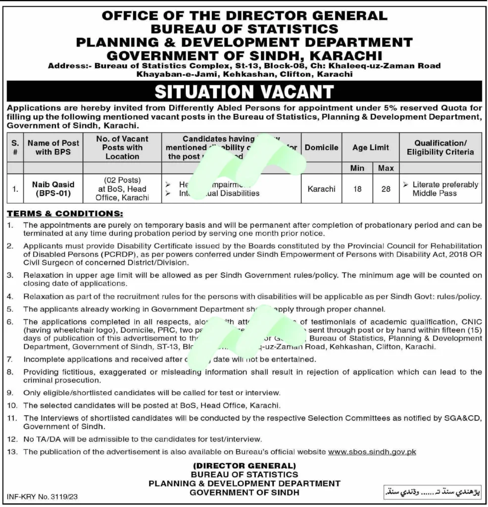 Naib Qasid Jobs In Dera Ismail Khan January 2025 Advertisement