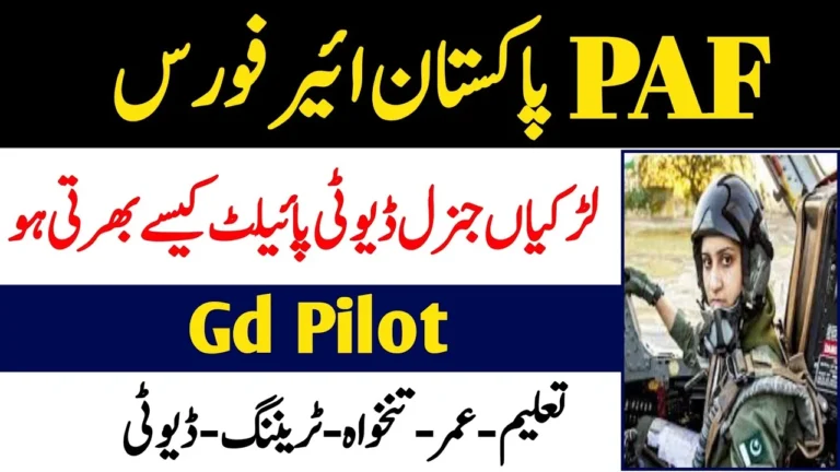 PAF GD Pilot Registration 2025 Jobs Last Date Male Commissioned Officer