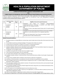 π Health and Population Department Punjab Jobs in Lahore 2025: Latest Opportunities & How to Apply 1 π Health and Population Department Punjab Jobs in Lahore 2025: Latest Opportunities & How to Apply