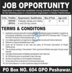Latest Government Organization Driver Jobs In Peshawar