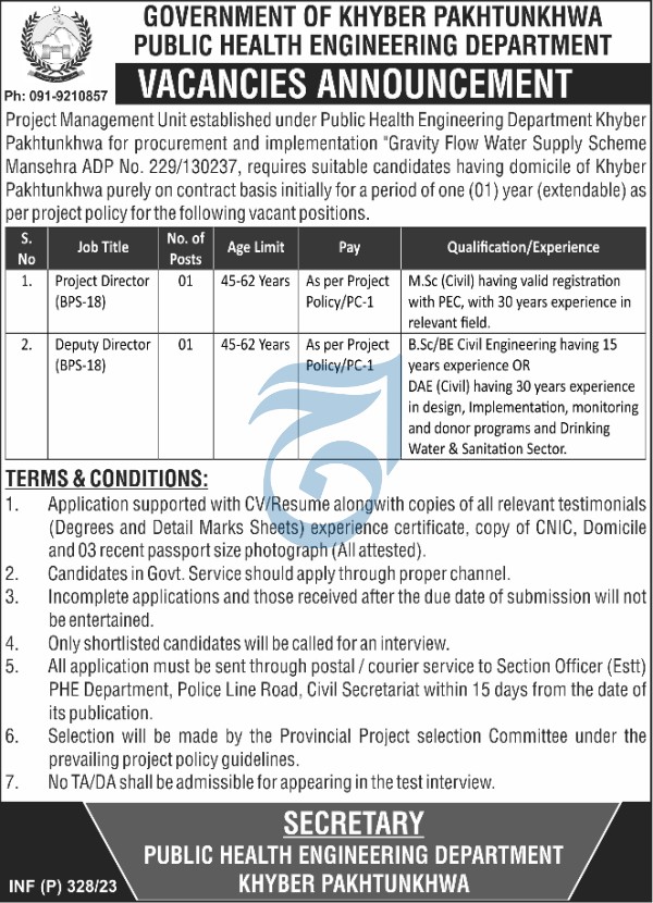 Government Jobs Public Health Engineering Department 