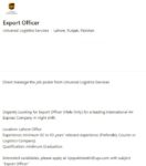 Universal Logistics Services Pvt Ltd Export Officer Jobs