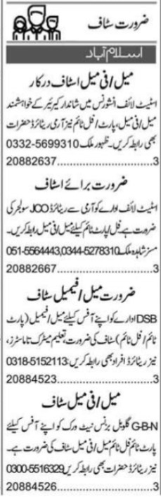 Field Staff Jobs At State Life Insurance In Islamabad City