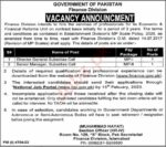 Government Jobs At Finance Division Islamabad Pakistan