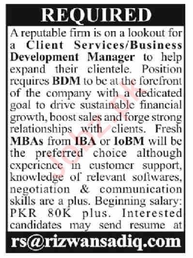 Latest Private Firm Management Jobs In Karachi Pakistan