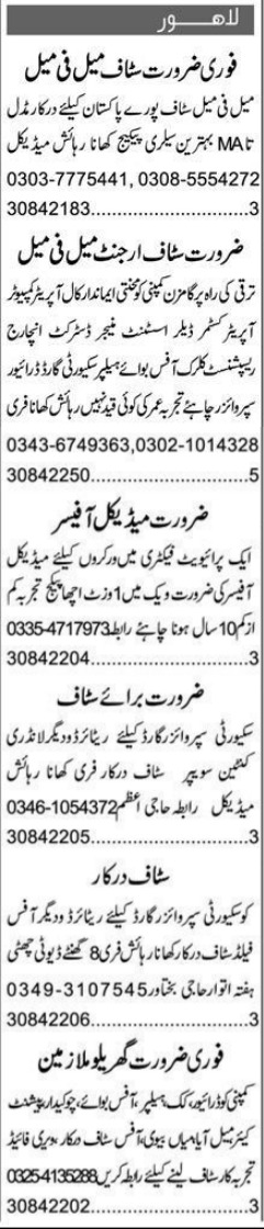 Private Management Latest Jobs In Lahore Pakistan