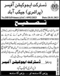 Government Latest Jobs District Education Office Jacobabad