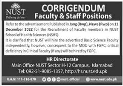 Latest Jobs At National University of Science & Technology  