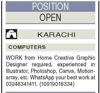 Graphic Designer Jobs At Private Sector In Karachi Pakistan