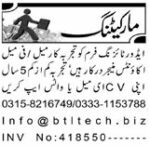 BTL Marketing Concepts Latest Job In Peshawar Pakistan