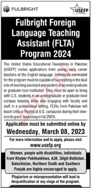 The United States Educational Foundation in Pakistan Jobs