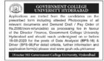 Govt Jobs At Government College University In Hyderabad