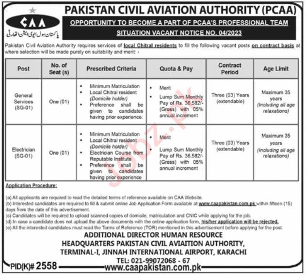 Pakistan Civil Aviation Authority CAA Govt Jobs In Karachi