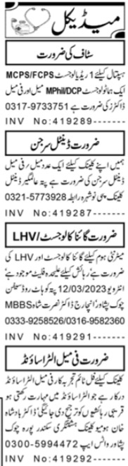 Medical jobs At Private Hospital In Peshawar Pakistan