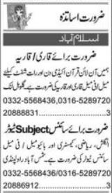 Teaching Jobs At Private School In Islamabad Pakistan